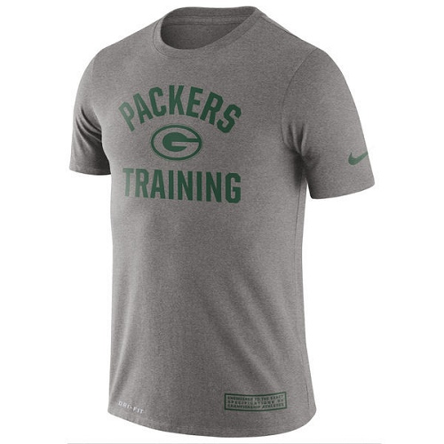 NFL Men's Green Bay Packers Nike Heathered Gray Training Performance T-Shirt